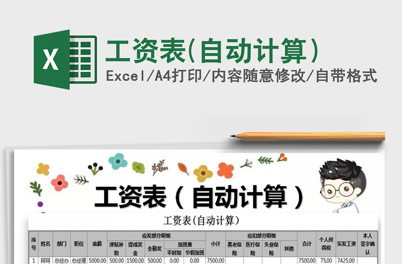 2025年工资表(自动计算）