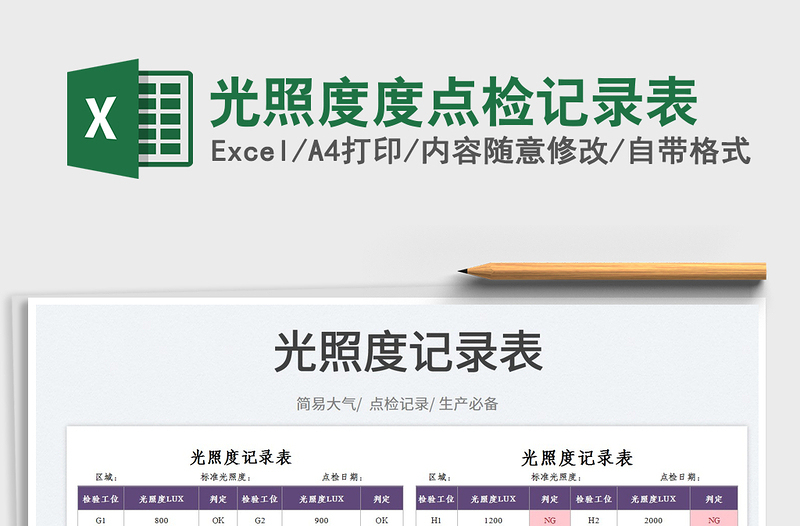 2025光照度度点检记录表免费下载