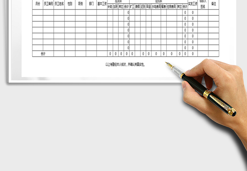 2025年员工工资条明细表
