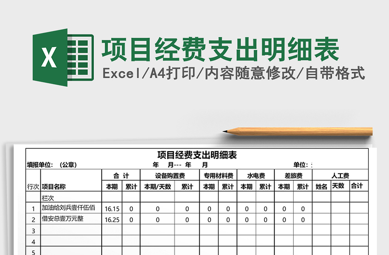 2025年项目经费支出明细表