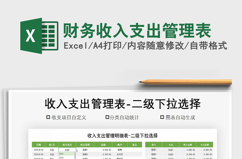 2025年财务收入支出管理表