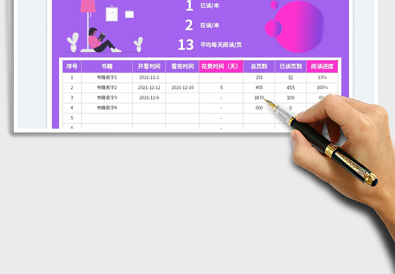2025年度阅读计划表 - 自动统计免费下载