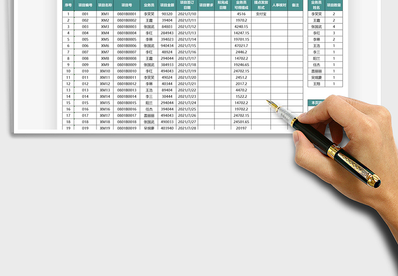2025项目明细统计表免费下载