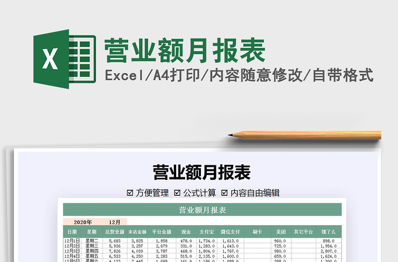 2025年营业额月报表