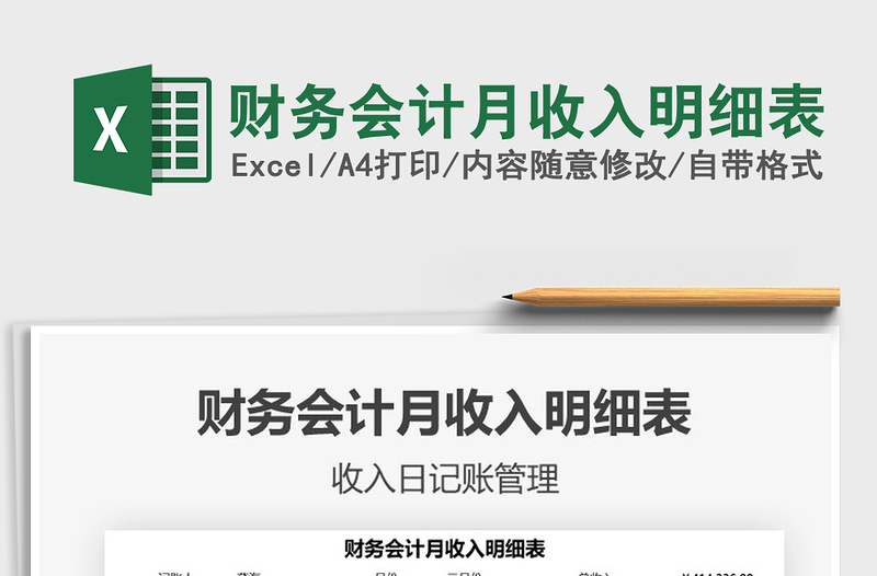 2025年财务会计月收入明细表