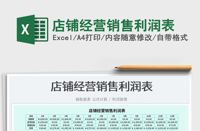 2025店铺经营销售利润表免费下载