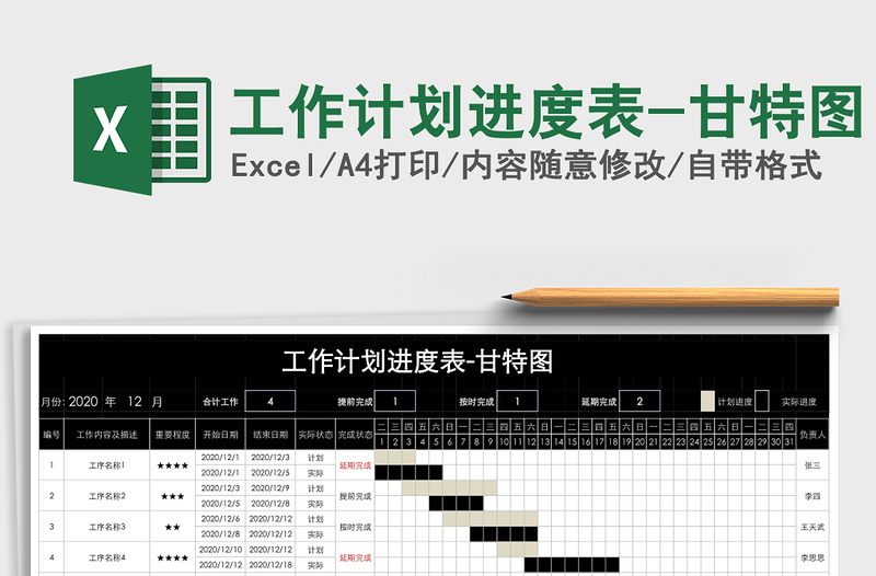 工作计划进度表-甘特图