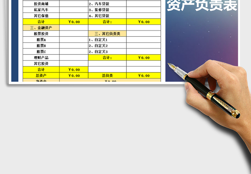 2025年家庭资产负责表