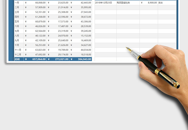 2025年财务收支明细统计表免费下载