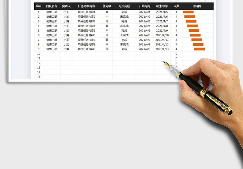 2025团队任务管理表免费下载