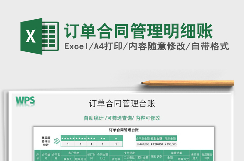 2025年订单合同管理明细账