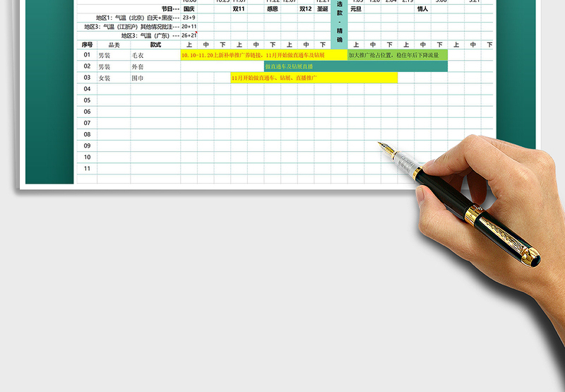 2025年电商产品全年季度上新推广计划表免费下载