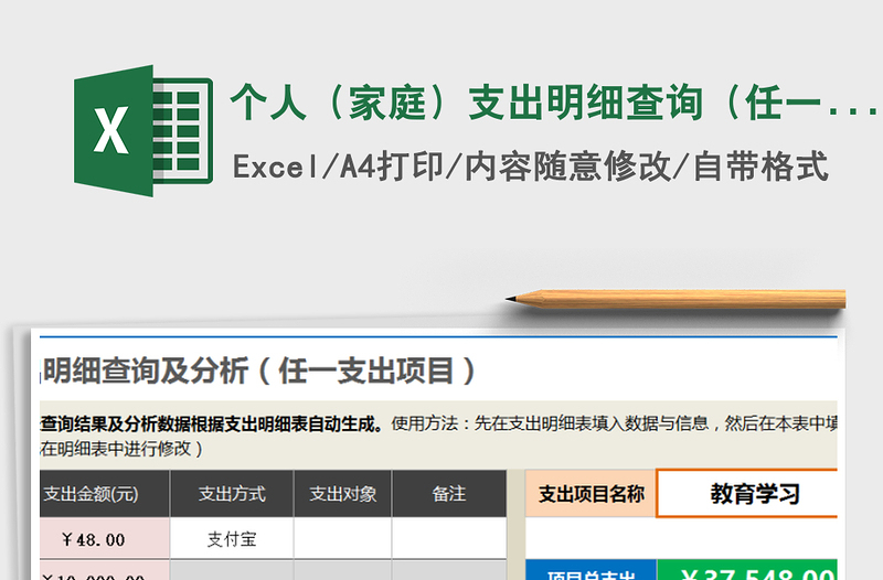 2025年个人（家庭）支出明细查询（任一支出项目全年）