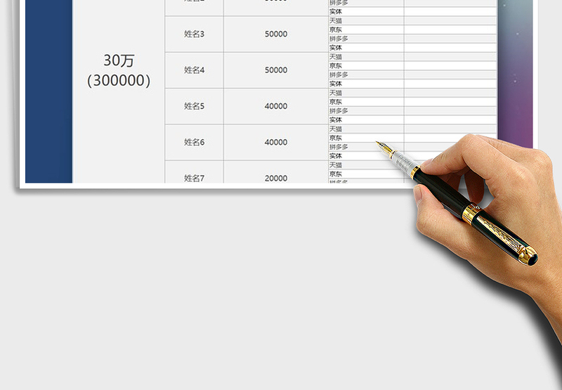 2025年销售目标业务员分配表