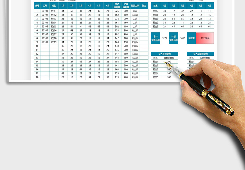 2025员工业绩查询一览表免费下载