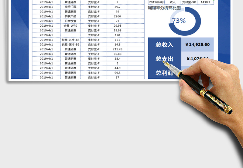 2025年收支表-环形图占比分析