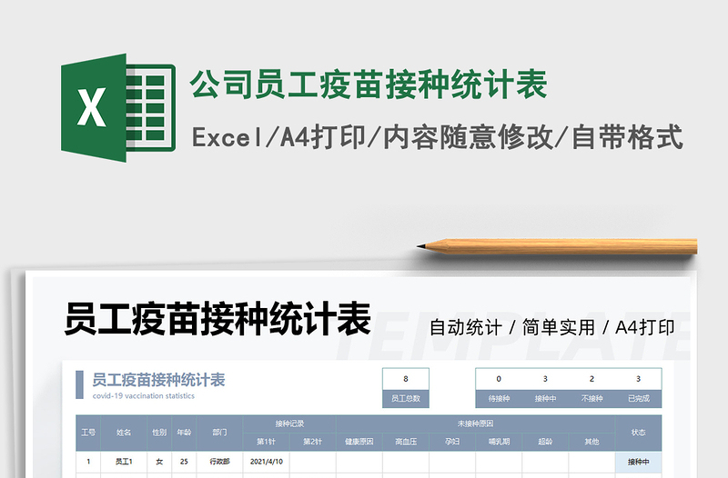 2025公司员工疫苗接种统计表免费下载