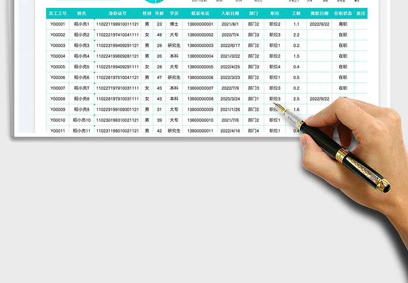 2025员工入离职登记管理表