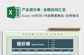 2025年产品报价单-金额自动汇总
