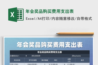 2025年年会奖品购买费用支出表