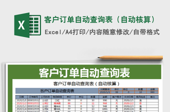 2025年客户订单自动查询表（自动核算）
