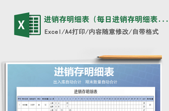 2025年进销存明细表（每日进销存明细表）