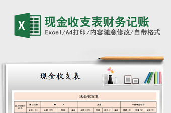 2025年现金收支表财务记账