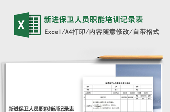 2025年新进保卫人员职能培训记录表