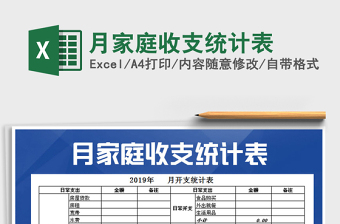 2025年月家庭收支统计表