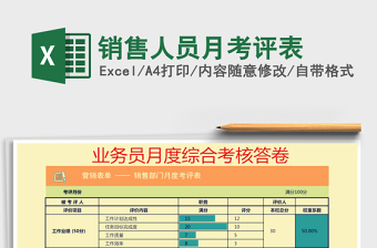 2025年销售人员月考评表