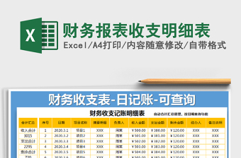 2025年财务报表收支明细表