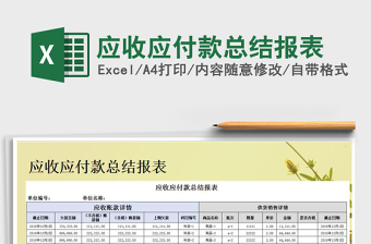 2025年应收应付款总结报表