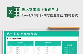 2025年收入支出表（查询合计）
