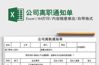 2025年公司离职通知单