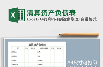 2025年清算资产负债表