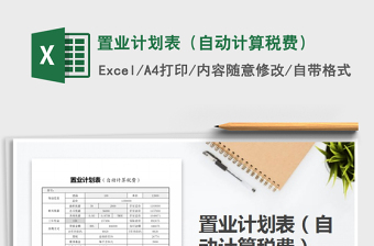 2025年置业计划表（自动计算税费）