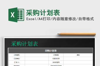 2025年采购计划表