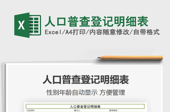 2025年人口普查登记明细表