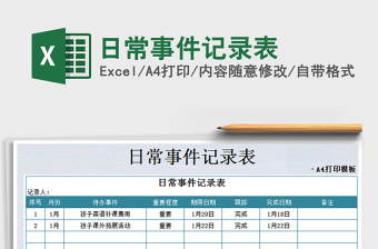 日常事件记录表
