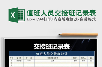 2025年值班人员交接班记录表