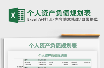 2024年个人资产负债规划表