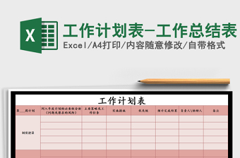 2025年工作计划表-工作总结表