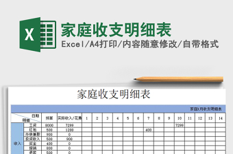 2025年家庭收支明细表