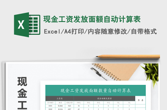 2025年现金工资发放面额自动计算表