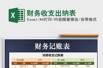 2025年财务收支出纳表