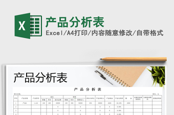 2025年产品分析表