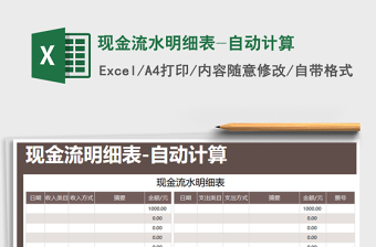 2025年现金流水明细表-自动计算