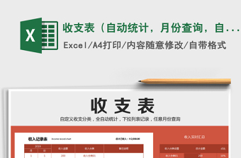 2025年收支表（自动统计，月份查询，自动图表）