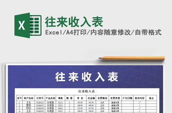 2025年往来收入表