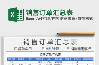 2025年销售订单汇总表